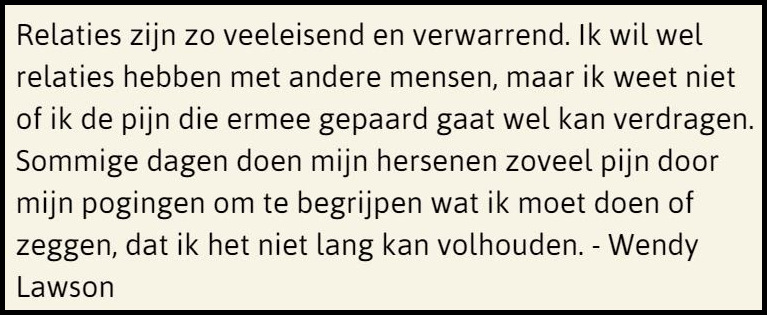 Relaties zijn zo veeleisend. Soms doen mijn hersenen zoveel pijn om te begrijpen wat ik moet doen (Wendy Lawson)
