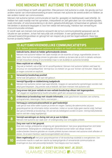 Communicatietips autisme